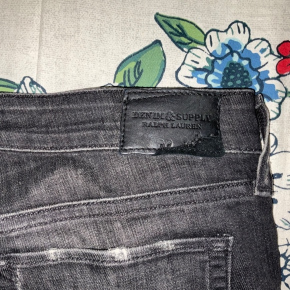 Denim & Supply Ralph Lauren Distressed Skinny Jeans Black Size 30 - Picture 4 of 12